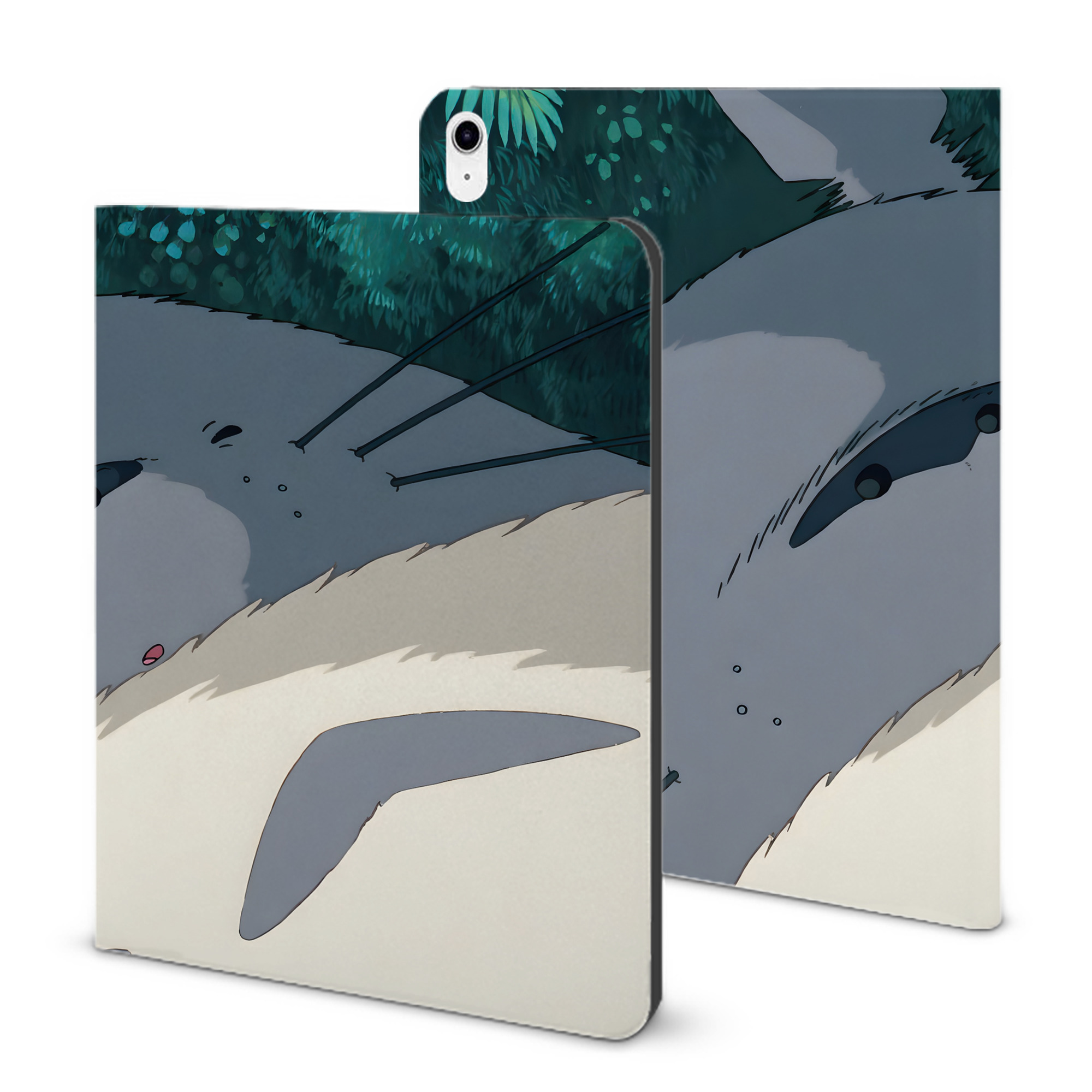 （画像用） となりのトトロ 草壁メイ 草壁サツキ My Neighbor Totoro Satsuki Kusakabe Mei Kusakabe IPad ケース ブック型 PUレザー TPU 耐衝撃 軽量 薄型 ペン収納なし 全面保護 IPad 各モデル対応